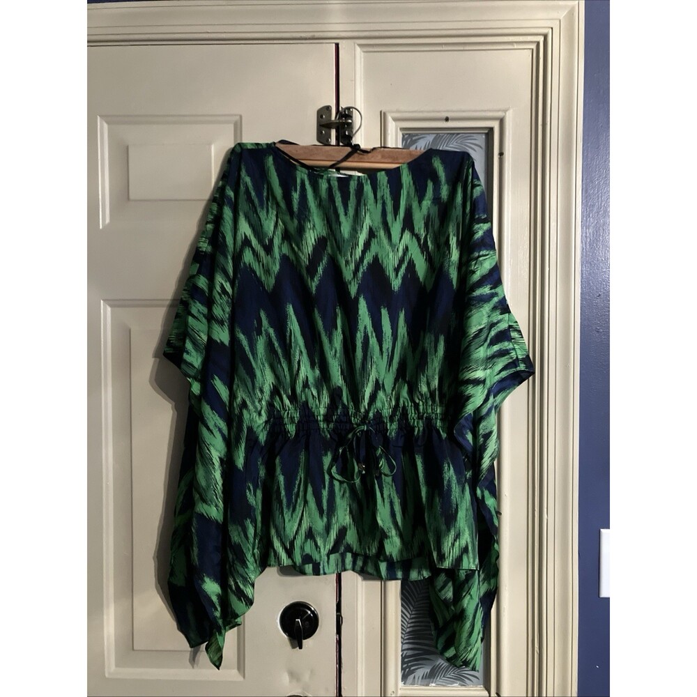 Michael Kors Blouse, Cinch Tie At Waist, Kimono style top- Size S/M -So Vibrant!